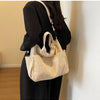 Multi-Pocket Corduroy Tote Bag – Large Capacity Casual Satchel for Travel, Work & Commute