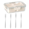 8-Compartment Portable Snack Box with Lid and Handle