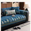 Festive Chenille Christmas Sofa Cover with Deer & Tree Pattern