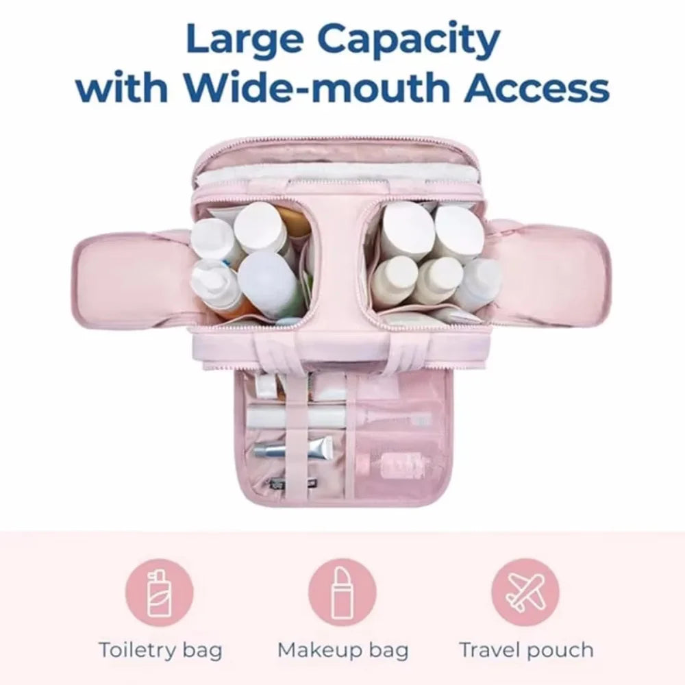Waterproof Travel Toiletry Organizer Bag with Hanging Handle