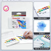 A set of 12 to 48 color watercolor paint and water brush pens displayed in packaging and on a white surface.