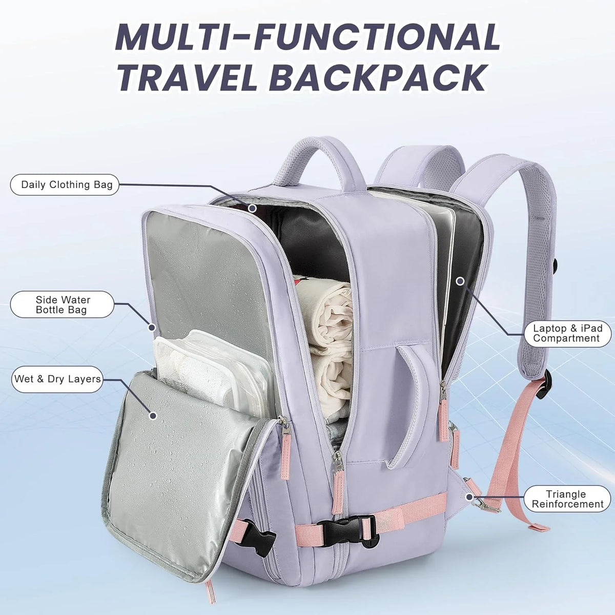 Large-Capacity Travel Laptop Backpack for Men and Women