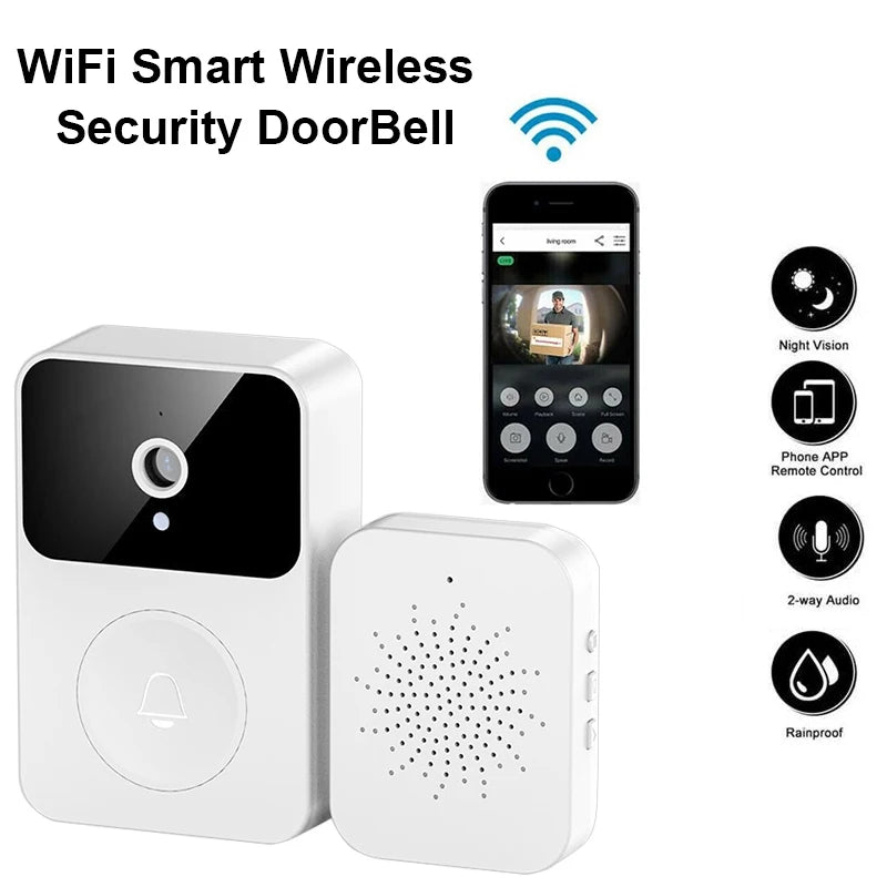 جرس باب ذكي يعمل بشبكة WiFi مع رؤية ليلية وصوت ثنائي الاتجاه