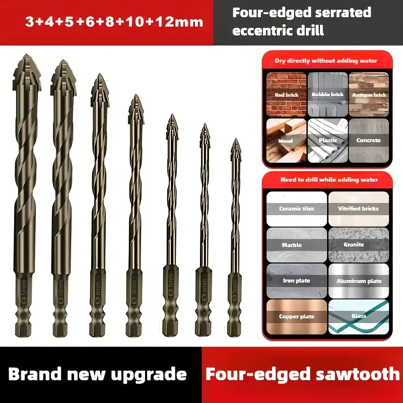 7-Piece Carbide Tile & Glass Drill Bit Set