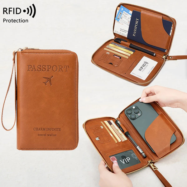RFID Blocking Travel Wallet with Wrist Strap