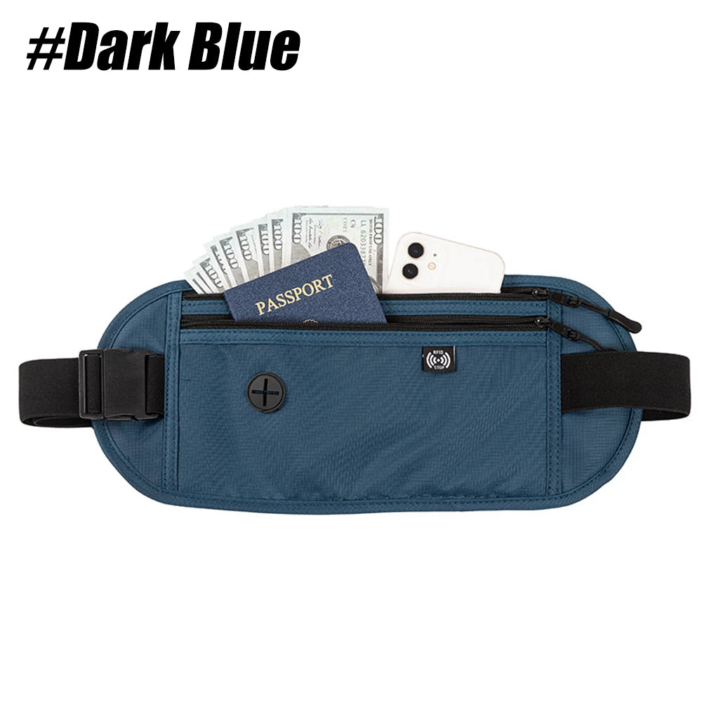 RFID-Blocking Travel Money Belt with Hidden Pockets