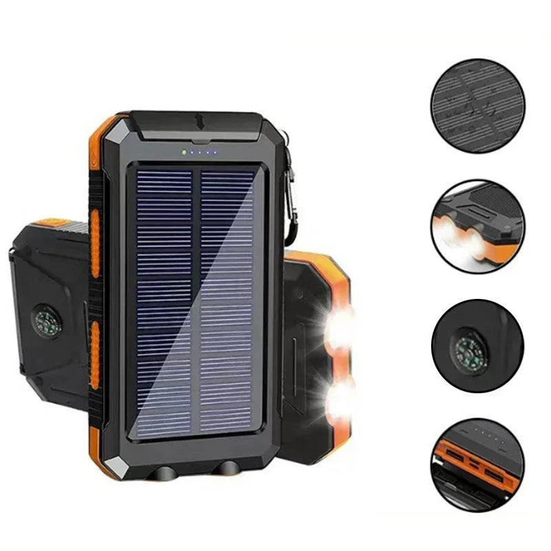 Banco de Energía Solar 20.000 mAh con Linterna