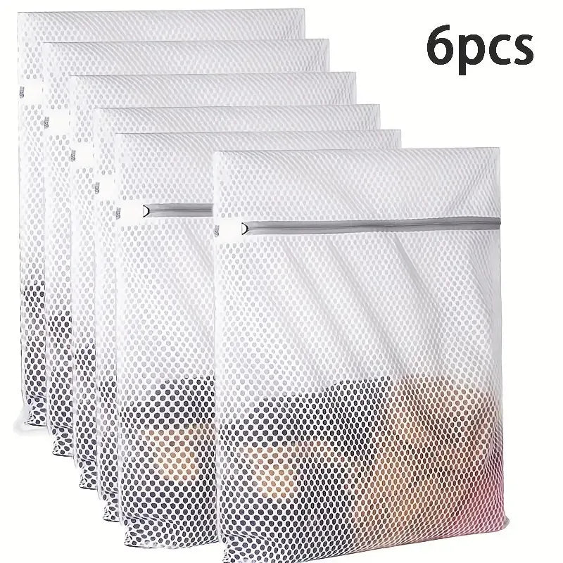 Honeycomb Mesh Laundry Bags (6-Pack) for Gentle Machine Washing