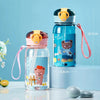 Kids' Teddy Bear Water Bottle with Straw & Carry Strap