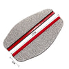A pair of rhinestone car rearview mirror rain guards with red accents shown diagonally.