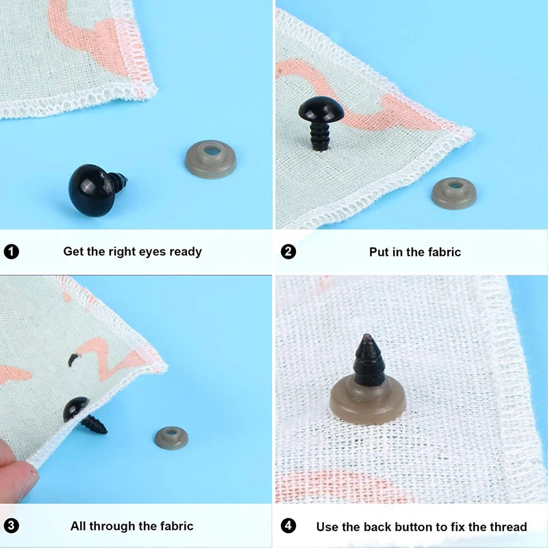 Plastic Safety Eyes for Amigurumi, Dolls & Plush Toys (Multiple Sizes)