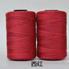Two spools of red 3-ply polyester knitting yarn for crochet and hand crafts