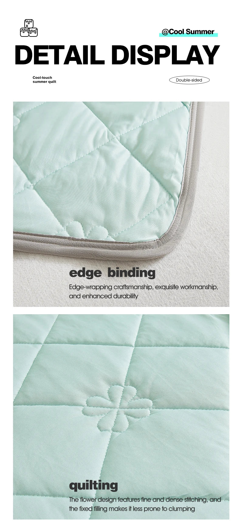 Summer Cooling Blanket with Breathable Polyester Fabric