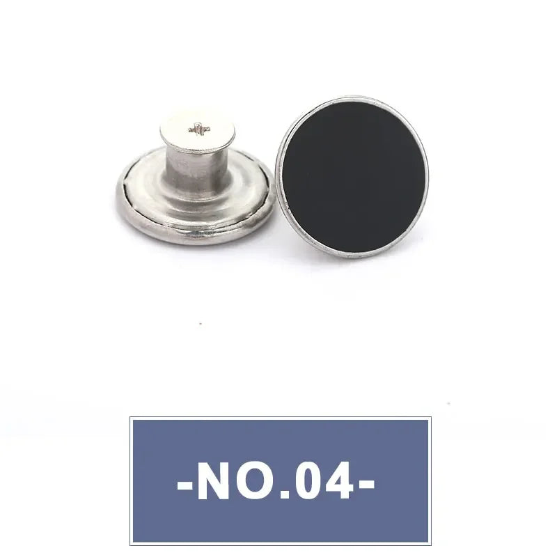 No-Sew Replacement Jeans Buttons - 17mm Metal Snap Buttons