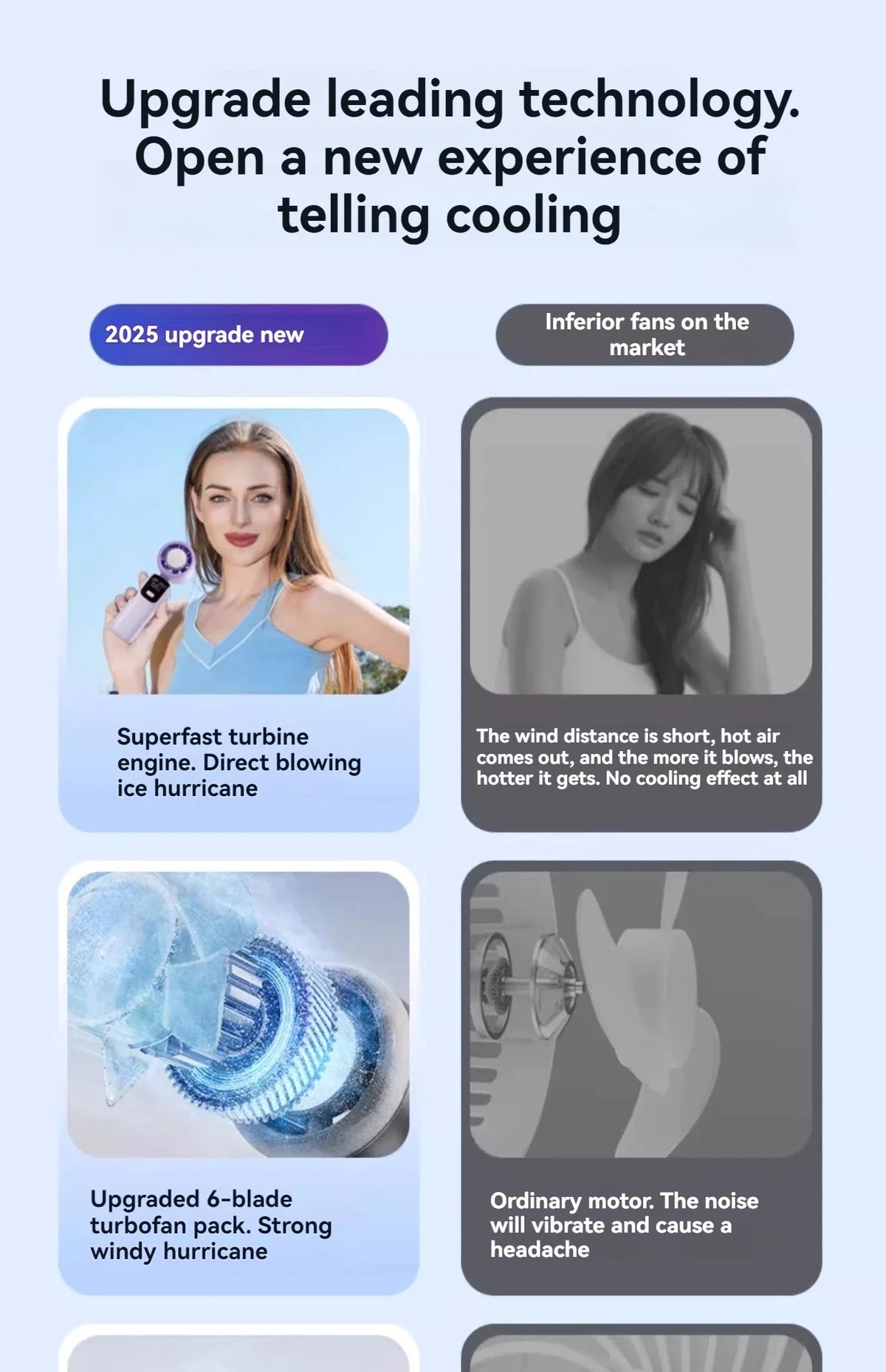 Portable Foldable Neck Fan with Stepless Speed Control