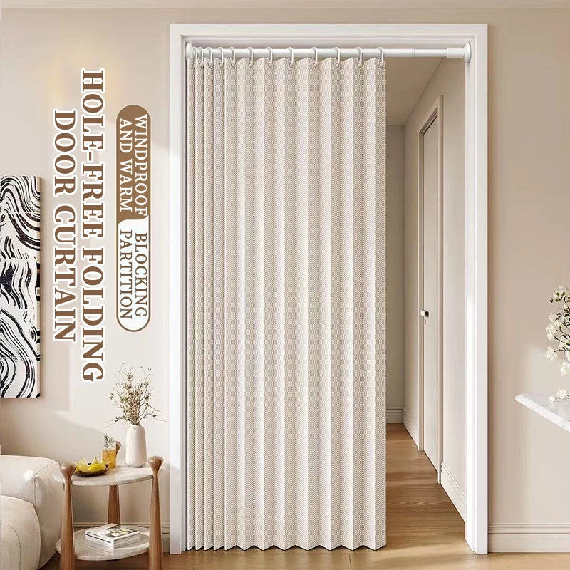 No-Drill Folding Door Screen with Magnetic Closure