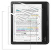 A black Kobo e-reader displaying text with a clear anti-glare matte screen protector applied.