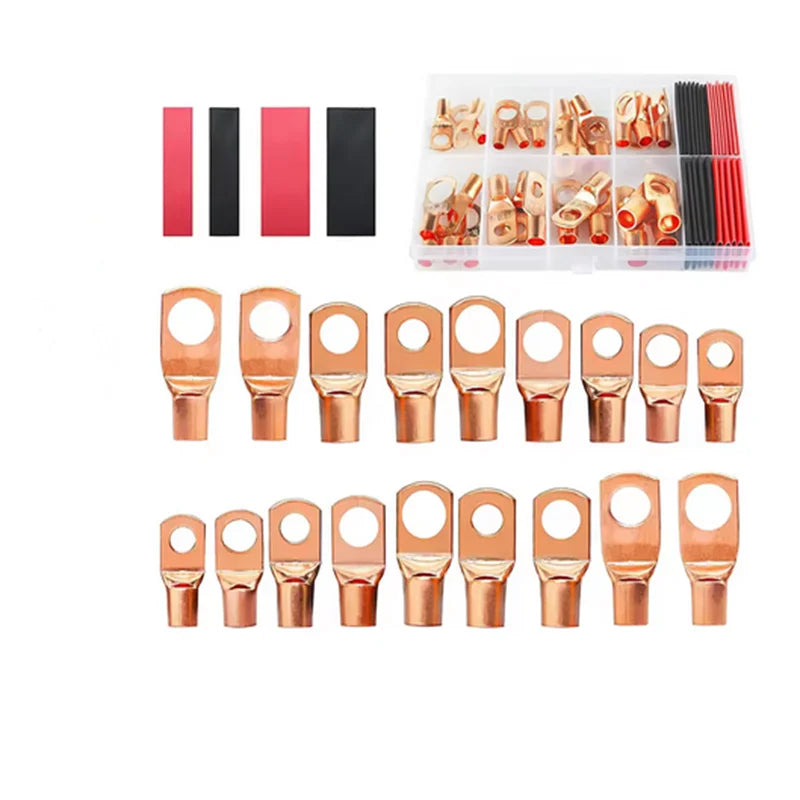 Kupfer-Ringklemmen-Set mit Schrumpfschlauch