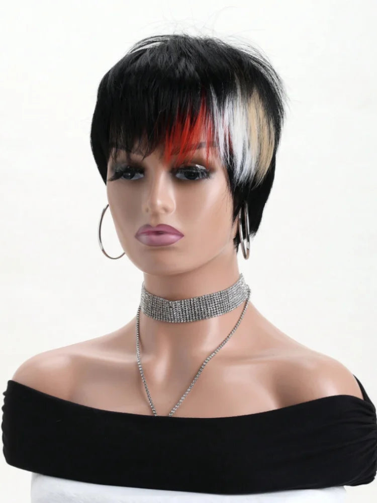 26 Zoll Kinky Straight Menschliches Haar Perücke