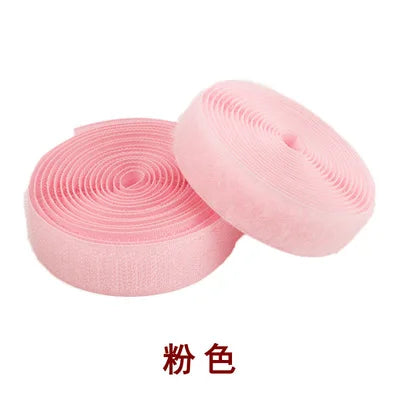 Pink sew-on hook and loop tape 20mm nylon fastener strip roll