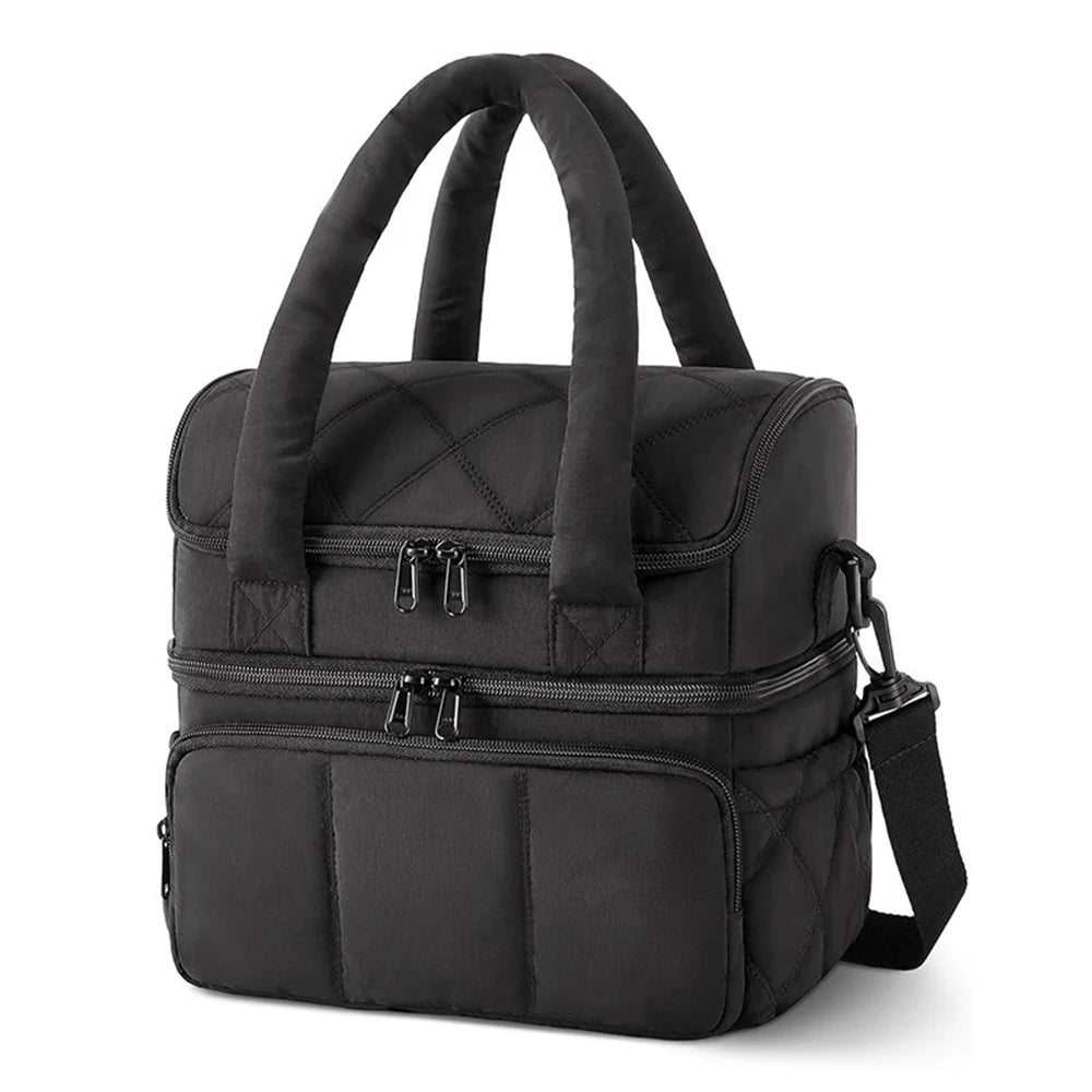 Quilted Insulated Lunch Bag with Handles