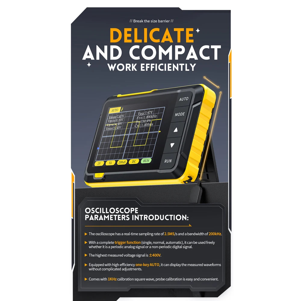 Mini Handheld Digital Oscilloscope with 2.8" Color Display