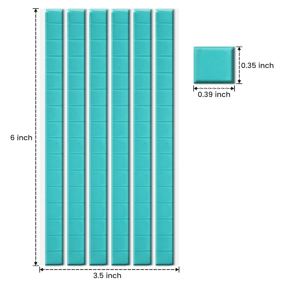 A set of six long, rectangular clay pieces used for shelf fixing, measuring 6 inches in length and 3.5 inches in width.