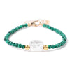 Natural Stone Bead Bracelet with Adjustable Lace-Up Closure