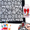 Reusable Fleece Coloring Blanket with 24 Washable Markers
