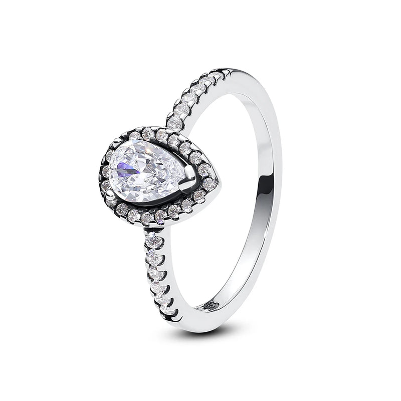Sterling Silver Heart Ring with Cubic Zirconia