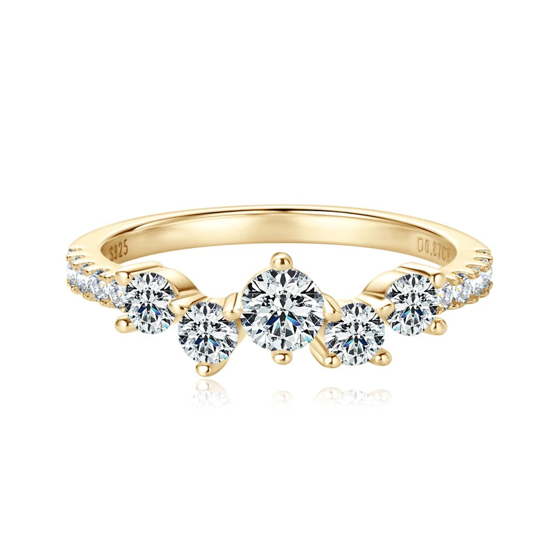 Classic Three-Stone Moissanite Engagement Ring in Sterling Silver
