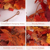 Artificial maple leaf garland showing various textures and colors of autumn foliage