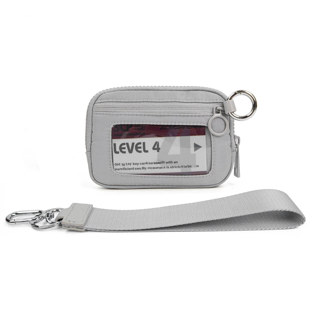 Checkered Card Case Wallet with Detachable Keychain and ID Window