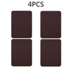 Four dark brown iron-on fabric patches for clothing repair and DIY decor