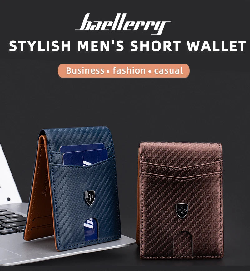 Slim PU Leather Bifold Wallet with Card Holder