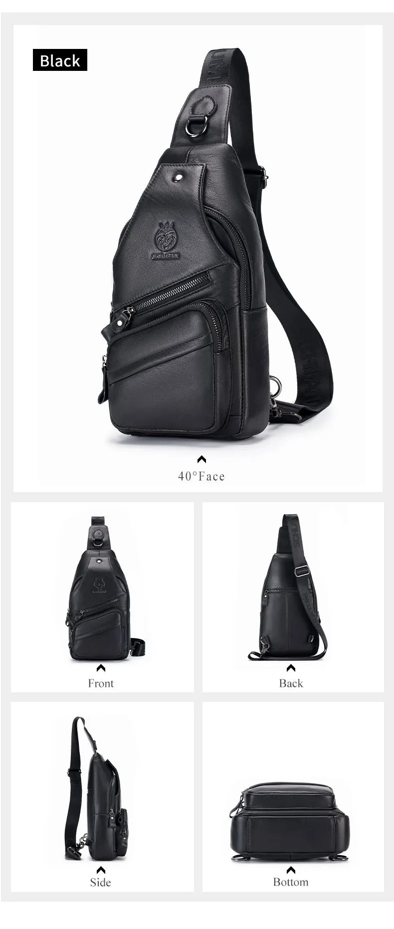 Vintage Genuine Leather Crossbody Bag for Men