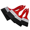 A set of versatile paint brushes featuring black bristles and red plastic handles.