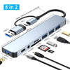 8-Port USB-C & USB-A Hub with SD/TF Card Reader