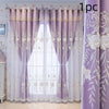 Double Layer Sheer and Blackout Curtain with Elegant Embroidery