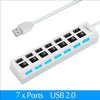 7-Port USB 2.0 Hub with Individual LED Switches