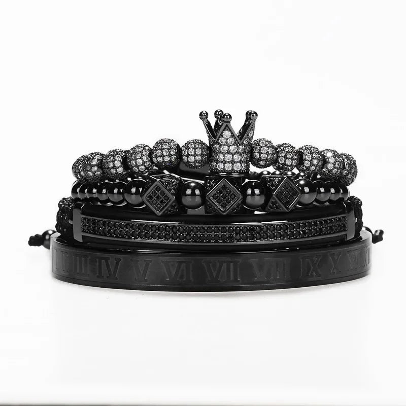 Customizable Cubic Zirconia Charm Bracelets Set