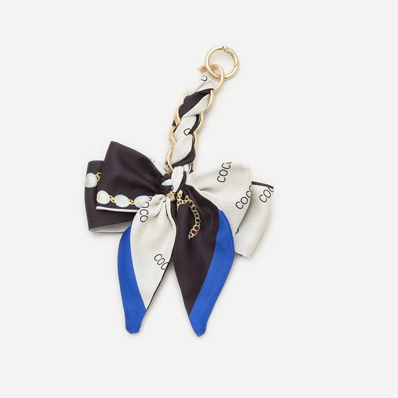 Elegant Bow Chain Bag Strap with Hanging Charm