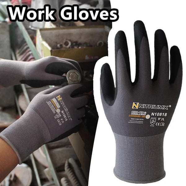 Nahtlose Nylon-Handschuhe mit Micro-Foam-Nitrilgriff