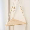 Triangle Wood Floating Wall Shelf with Macrame Rope