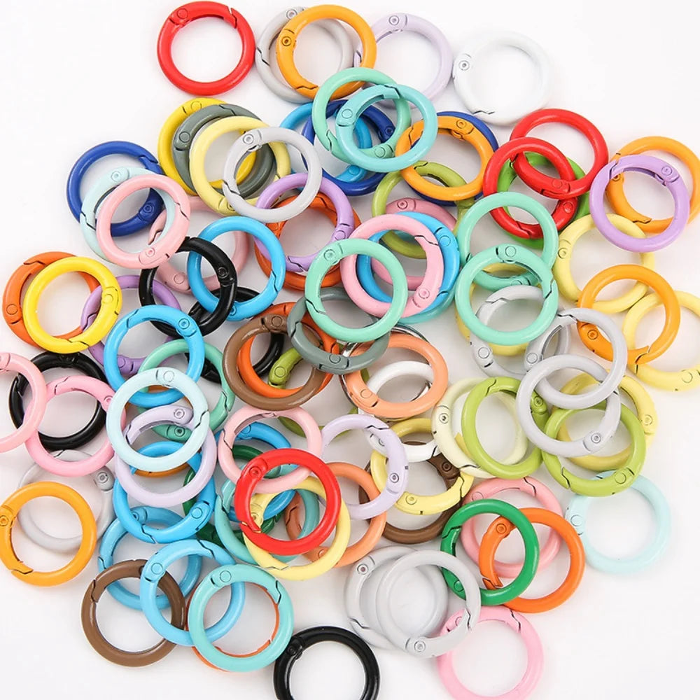 Spring-Loaded Round Carabiner Clips for Bags, Keys, and Jewelry