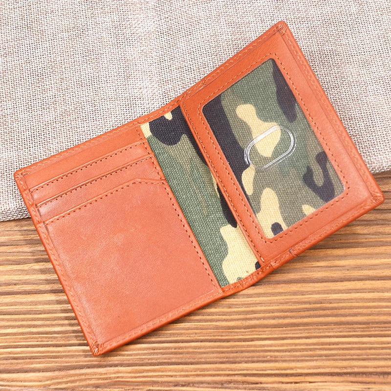Vintage Slim Leather Card Holder Wallet for Men