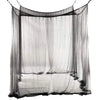 Elegant lace canopy mosquito net draped over a bed frame.