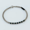 Natural Stone & Stainless Steel Beaded Bracelet