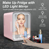 4L Mini Skincare Fridge with Dimmable LED Mirror
