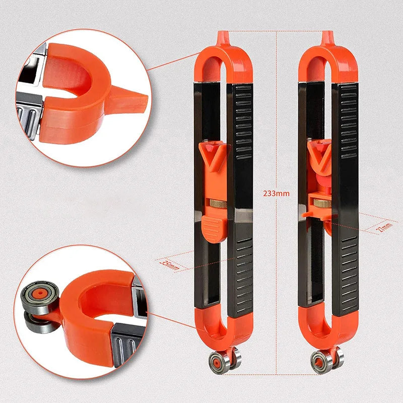 Contour Scribing Ruler with Lock for Precise Woodworking